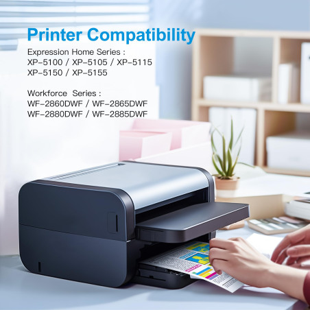 Uniwork 502XL Cartouches d'encre de Remplacement pour Epson 502 502 XL pour Epson Workforce WF-2860 WF-2865 WF-2860DWF WF-2865DW