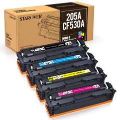 STAROVER Compatible Cartouche de Toner Remplacement pour HP 205A CF530A CF531A CF532A CF533A pour HP Color Laserjet Pro M181FW M