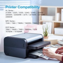 Uniwork Compatible Cartouche de Toner Remplacement pour Brother TN2220 TN2010 pour MFC-7360N HL-2130 HL-2240 MFC-7460DN DCP-7055