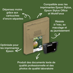 Epson T1294 Pomme Jaune, Cartouche d'encre d'origine, WF-3010DW WF-3520DWF WF-3530DTWF WF-3540DTWF WF-7015 WF-7515 WF-7525 BX305