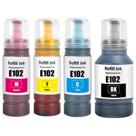 LAIPENG 102 Encre Compatible avec Epson 102 pour EcoTank ET-2700 ET-2750 ET-2751 ET-2756 ET-2850 ET-2851 ET-2856 ET-3700 ET-3750