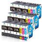 Jettruemedia 27XL Cartouche d'encre Remplacer pour Epson 27 XL pour Epson Workforce WF-3620 WF-3640 WF-7610 WF-7620 WF-7110 WF-7