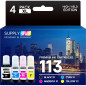 Supply Guy Encre compatibles avec Epson 113 pour EcoTank ET-5150 ET-5170 ET-5800 ET-5850 ET-16150 ET-16650 (4X Bouteilles d'encr Supply Guy Encre compatibles avec Epson 113 pour EcoTank ET-5150 ET-5170 ET-5800 ET-5850 ET-16150 ET-16650 (4X Bouteilles d'encr
