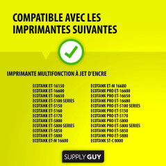 Supply Guy Encre compatibles avec Epson 113 pour EcoTank ET-5150 ET-5170 ET-5800 ET-5850 ET-16150 ET-16650 (4X Bouteilles d'encr