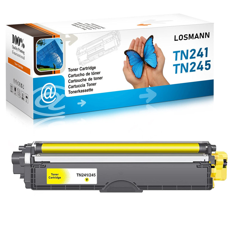 LOSMANN 1x Toner Jaune Compatible pour Brother TN221 TN241 TN242 TN245 TN246 pour Brother DCP-9015CDW 9020CDW 9022CDW HL-3140CW LOSMANN 1x Toner Jaune Compatible pour Brother TN221 TN241 TN242 TN245 TN246 pour Brother DCP-9015CDW 9020CDW 9022CDW HL-3140CW