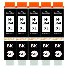 Amaprint 5 XL Cartouches Compatible avec HP 364 364XL Noir pour DeskJet 3070a 3520 D5456 D5460 OfficeJet 4620 4622 7515 PhotoSma