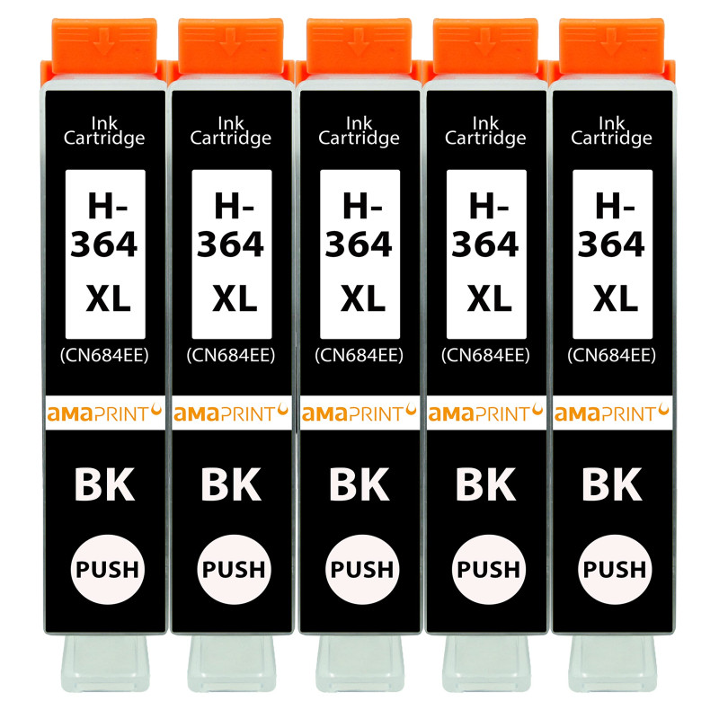 Amaprint 5 XL Cartouches Compatible avec HP 364 364XL Noir pour DeskJet 3070a 3520 D5456 D5460 OfficeJet 4620 4622 7515 PhotoSma Amaprint 5 XL Cartouches Compatible avec HP 364 364XL Noir pour DeskJet 3070a 3520 D5456 D5460 OfficeJet 4620 4622 7515 PhotoSma