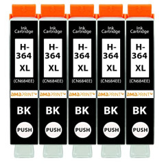 Amaprint 5 XL Cartouches Compatible avec HP 364 364XL Noir pour DeskJet 3070a 3520 D5456 D5460 OfficeJet 4620 4622 7515 PhotoSma