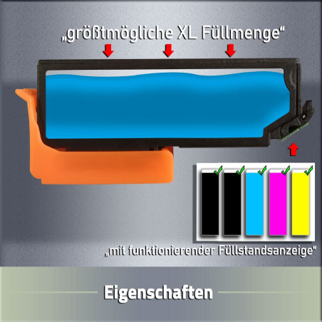 Cartouches d'encre E 26XL compatibles avec Epson Expression Premium XP-510, XP-520, XP-600, XP-605, XP-610, XP-615, XP-620, XP-6