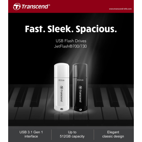 Transcend JetFlash 700 Clé USB 32GB USB 3.1 Gen 1 Noir - TS32GJF700