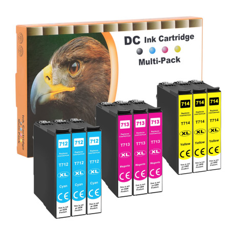 D&C Cartouches d'encre compatibles pour Epson T0712 T0713 T0714 pour Epson Office B40W BX-300F BX-310FN BX-510 W BX-600FW BX-610