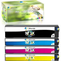 Jettruemedia 973X Cartouche d’Encre Compatible pour HP 973 X 973 (4 Multipack) pour HP PageWide Pro 477dw 577dw 452dw 477dn 452d