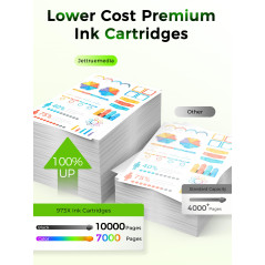 Jettruemedia 973X Cartouche d’Encre Compatible pour HP 973 X 973 (4 Multipack) pour HP PageWide Pro 477dw 577dw 452dw 477dn 452d