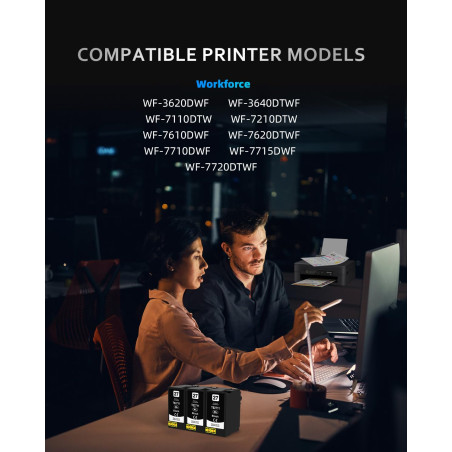 INK4U 27XL Cartouches d'encre Compatibles pour Epson 27 27XL Remplacement pour Epson Workforce WF-7620 WF-3620 WF-7720 WF-7710 W