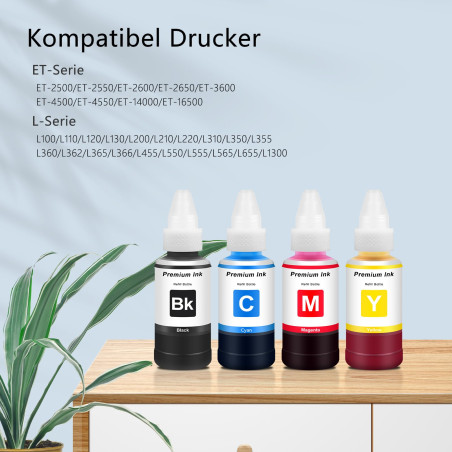 Compatible avec Encre EPT664 Noir pour EPT664 EPT6641 Black Bouteille d' Encre 70mL Recharge pour Imprimante ET 2650 ET 2600 ET-