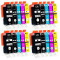 Supply Guy 20 Cartouches d'encre avec Puce Compatible avec Canon PGI-520 / CLI-521 pour Canon Pixma IP3600 IP4600 IP4600-X IP470