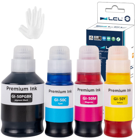 LCL GI50 GI-50 Encre Compatible pour Canon 50 GI-50 GI50 Bouteille d'encre Multipack Compatible avec Canon Pixma GM2050 GM4050 G