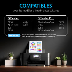Smart Ink Cartouche d’Encre Compatible pour HP 903 XL 903XL (2 XL Noir Pack) avec Système de Puce Avancée pour Officejet 6950 Al