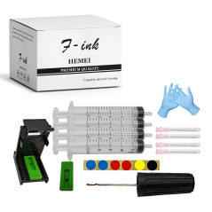 F-ink Outils de recharge d'encre compatibles avec cartouches d'encre 307XL 305XL 62XL 63XL 304XL 303XL 652XL 300XL 650XL 302XL 3