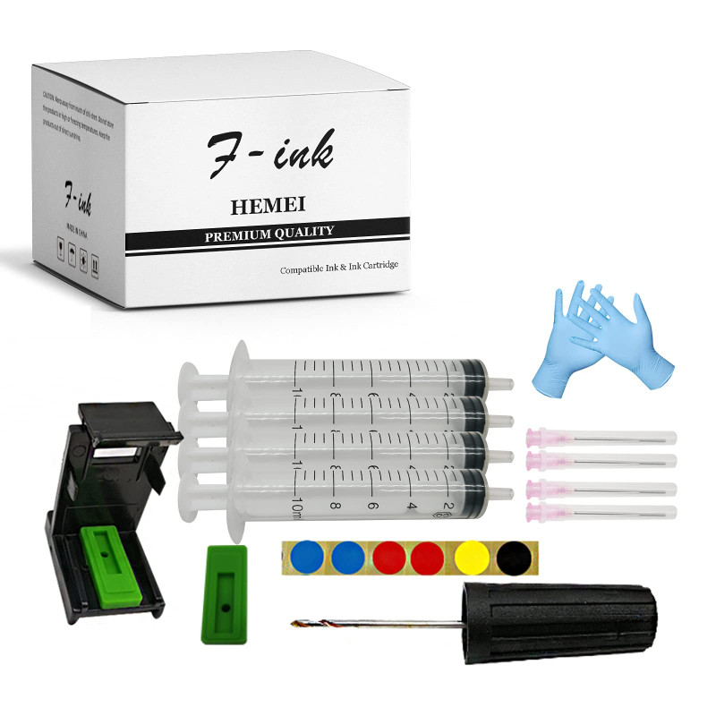 F-ink Outils de recharge d'encre compatibles avec cartouches d'encre 307XL 305XL 62XL 63XL 304XL 303XL 652XL 300XL 650XL 302XL 3