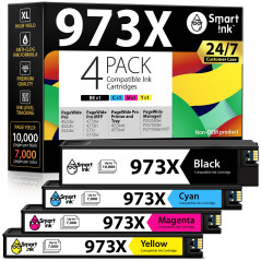 Smart Ink Cartouche d’Encre Compatible pour HP 973X 973 (4 Multipack) pour HP PageWide Pro 477dw 577dw 452dw 477dn 452dn 577z 55