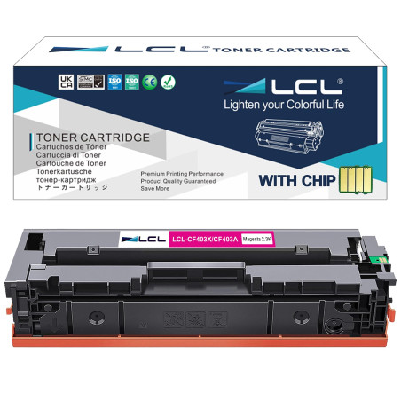 LCL Cartouche de Toner Compatible 201A 201X CF403A CF403X 2300 Pages (1Magenta) Remplacement pour HP Color LaserJet Pro M252 M25