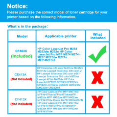 LCL Cartouche de Toner Compatible 201A 201X CF403A CF403X 2300 Pages (1Magenta) Remplacement pour HP Color LaserJet Pro M252 M25
