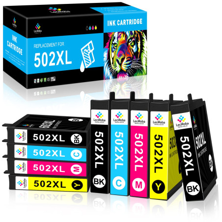 LeciRoba 502XL pour Encre et Cartouches Epson 502XL, WF-2860 et XP-5100, compatible avec Epson XP-5100/5105/5150/5155, WF-2860/2