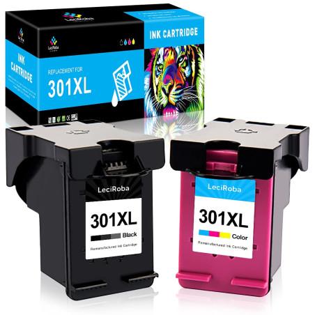 LeciRoba 301 XL de rechange pour HP 301 et HP 301 XL pour HP Deskjet 1000 1050A 1510 2050 2540 2544 3050 HP Envy 4500 4504 5530 