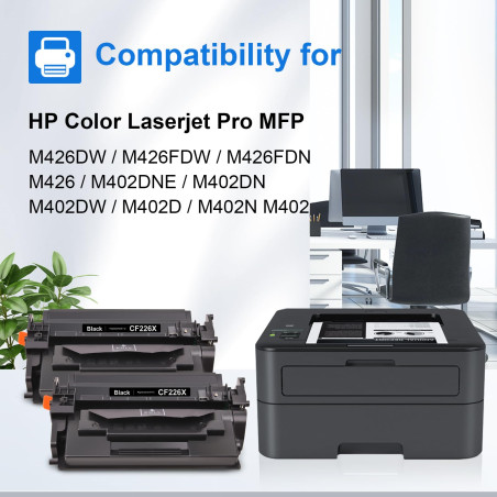 myCartridge CF226X 26X Toner Compatible pour HP 26X avec HP LaserJet Pro m402dn avec HP LaserJet Pro MFP-M426dw pour 26X CF226X