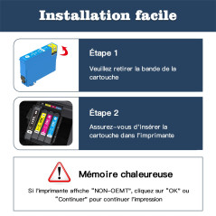 Nextpage Cartouches d'encre de rechange 34XL couleur compatibles avec les imprimantes Epson Workforce Pro WF-3720DWF WF-3725DWF 