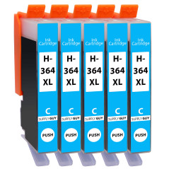 Supply Guy 5 Cartouches d'encre Compatible avec HP 364 XL / CB323EE (Cyan)