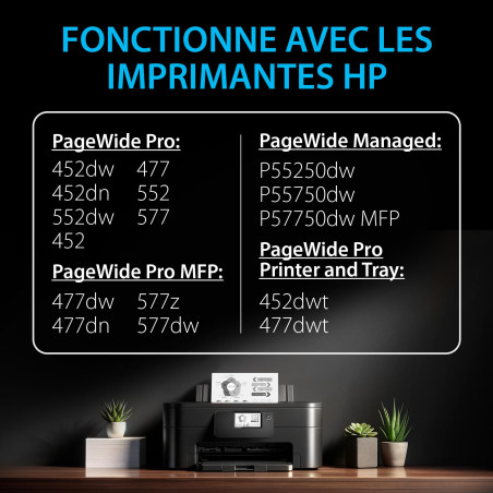 Smart Ink Cartouche d’Encre Compatible pour HP 973X 973 (2 Noir Multipack) pour HP PageWide Pro 477dw 577dw 452dw 477dn 452dn 57