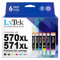 LxTek PGI-570 CLI-571XL d'encre Compatible pour Canon 570 571XL pour Canon TS5050 pour Pixma TS5055 MG5750 MG6850 MG6852 MG5751 LxTek PGI-570 CLI-571XL d'encre Compatible pour Canon 570 571XL pour Canon TS5050 pour Pixma TS5055 MG5750 MG6850 MG6852 MG5751