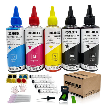 COCADEEX Kit de Recharge d'encre Compatible avec Les Cartouches d'encre HP 307XL 305XL 650xl 351XL 350XL 300XL 62XL 21XL 22XL Se