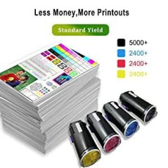 4 Paquets Cartouches de Toner Compatibles pour Xerox C500 C505 Séries (Noir Cyan Magenta Jaune) 5000 Pages pour Noir et 2400 Pag
