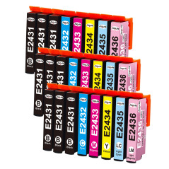 24XL Cartouches d'encre Compatible avec Epson 24XL 24 Cartouches d'encre Multipack pour Epson Expression Photo XP-850 XP-750 XP-