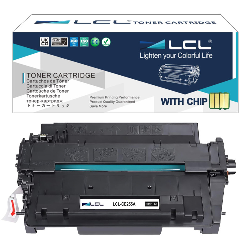 LCL Cartouche de Toner Compatible 55A CE255A (1 Noir) Remplacement pour HP LaserJet Enterprise P3010 P3011 P3015 P3016 P3015d P3 LCL Cartouche de Toner Compatible 55A CE255A (1 Noir) Remplacement pour HP LaserJet Enterprise P3010 P3011 P3015 P3016 P3015d P3