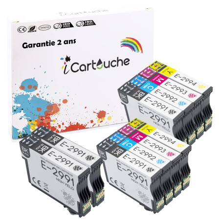 icartouche Cartouche d'encre Compatible pour Epson 29XL Expression Home XP-235 XP-245 XP-247 XP-255 XP-257 XP-332 XP-335 XP-342
