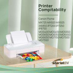 Starlet24 Cartouches d'encre compatibles avec Canon PGI-550 PGBK pour Pixma IP7250 IP8750 IX6850 MG5450 MG5550 MG5650 MG5655 MG6