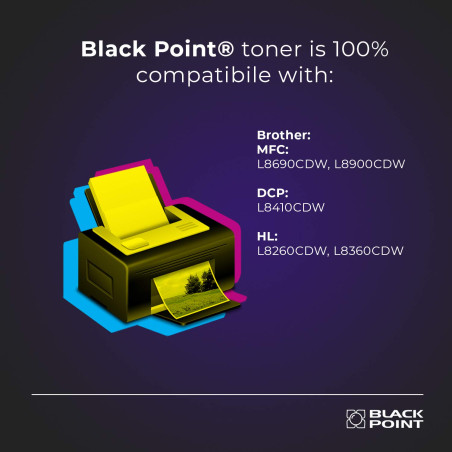 BLACK POINT Cartouche de Toner pour TN-423Y - Jaune - pour Brother MFC: L8690CDW L8900CDW; DCP: L8410CDW; HL: L8260CDW L8360CDW