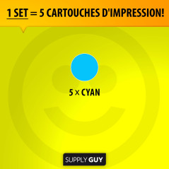Supply Guy 581XXL Cartouches Cyan compatibles avec Canon CLI-581 XXL pour Pixma TS705 TS705a TS6350 TS6350a TS6351 TS6351a TS630