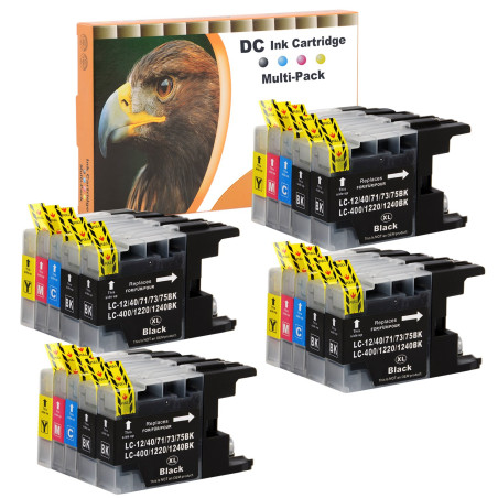 D&C Cartouche d'encre Compatible pour Brother LC-1220 LC-1240 XL pour Brother DCP-J525W DCP-J725DW DCP-J925DW MFC-J280W MFC-J430