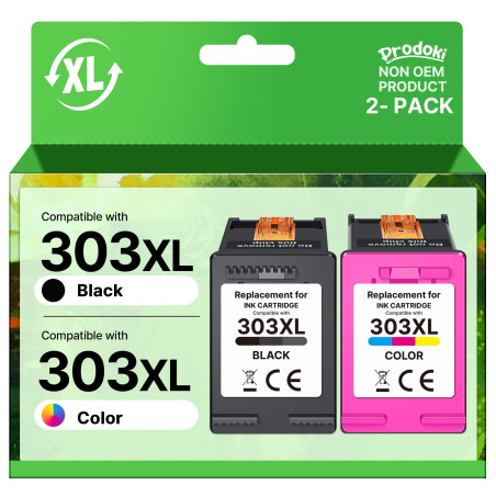 Cartouches 303 XL Noir et Couleur Remplacement pour HP Cartouches 303 303 XL 303XL Noir et Couleur Encre pour HP Envy Photo 6230
