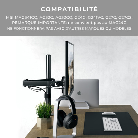 HumanCentric Adaptateur de Montage VESA Compatible avec Les moniteurs MSI Optix MAG341CQ, AG32C, AG32CQ, G24C, G27C, G27C2