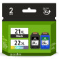 Economink 21XL 22XL Cartouche d'encre Remanufacturées pour 21 22 XL Noir et Couleur pour PSC 1410 DeskJet F4180 F380 F2180 F2280 Economink 21XL 22XL Cartouche d'encre Remanufacturées pour 21 22 XL Noir et Couleur pour PSC 1410 DeskJet F4180 F380 F2180 F2280