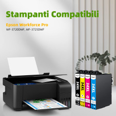 Koala 34XL Cartouche d’Encre Compatible pour Epson 34 XL 34XL Multipack Replacement pour Epson Workforce Pro WF-3720DWF WF-3725D