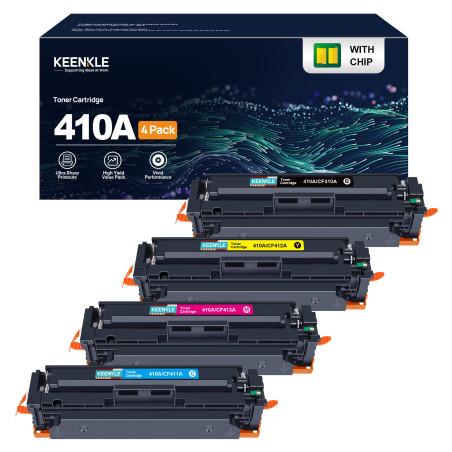 KEENKLE 410A Compatible Cartouche de Toner Remplacement pour CF410A CF410X 410X CF411A CF412A CF413A pour Color LaserJet Pro MFP