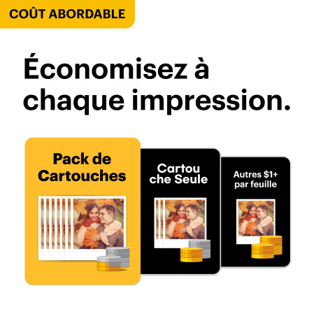 Kodak Mini 3 Retro 4PASS Imprimante Photo Portable (7,6x7,6cm) - Paquet avec 38 Feuilles, Blanc