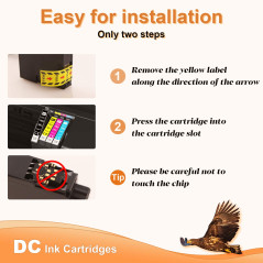 D&C 502XL Cartouches d'encre Compatible pour Epson 502 502 XL pour Epson Workforce WF-2860 WF-2860DWF WF-2865 WF-2865DWF, Expres